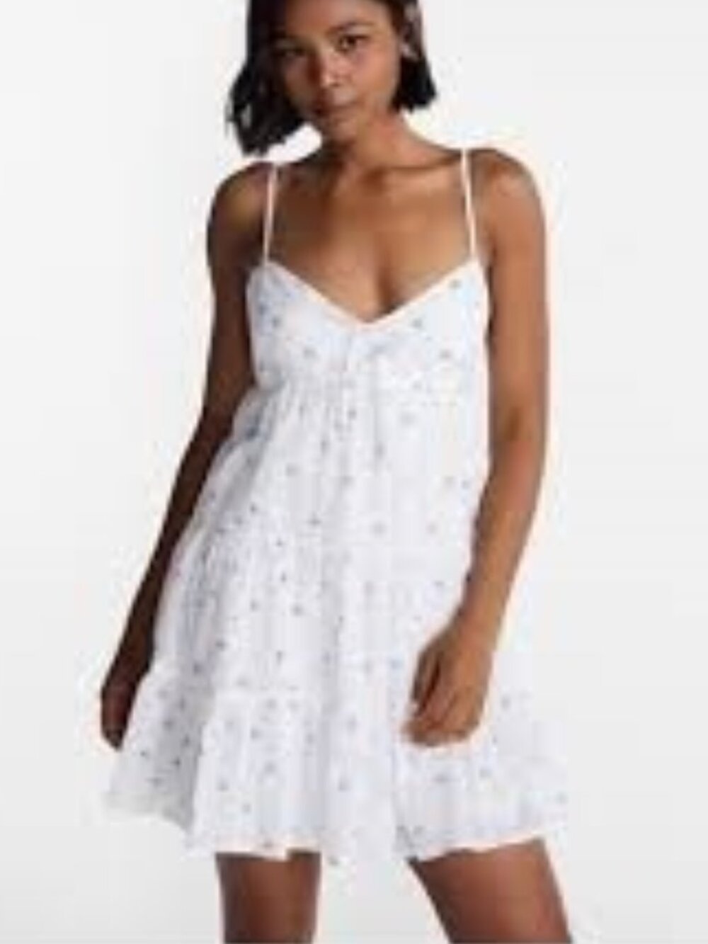 No Boundaries blue & white floral tiered trapeze ruffle sundress, NWTs, size XL